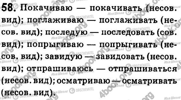ГДЗ Русский язык 7 класс страница 58